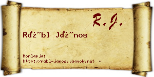 Rábl János névjegykártya